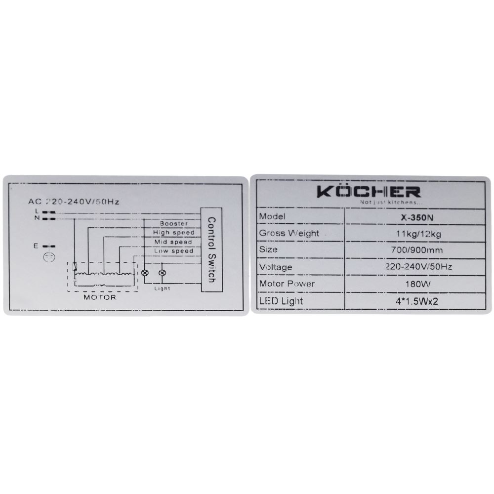Máy hút mùi âm tủ Kocher TURBO X-350N - 9