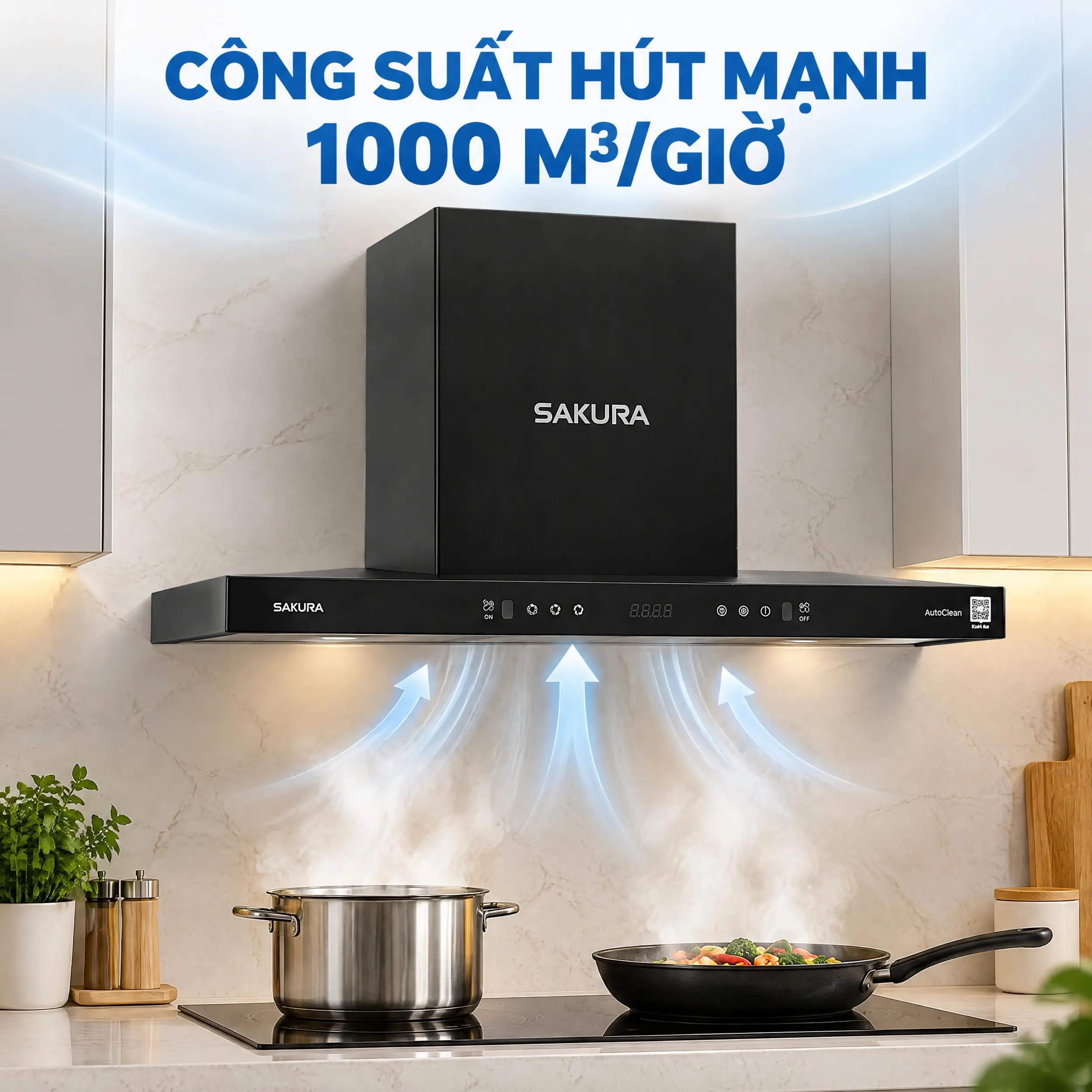 Máy hút mùi âm tủ Sakura R-D65B Màu Đen