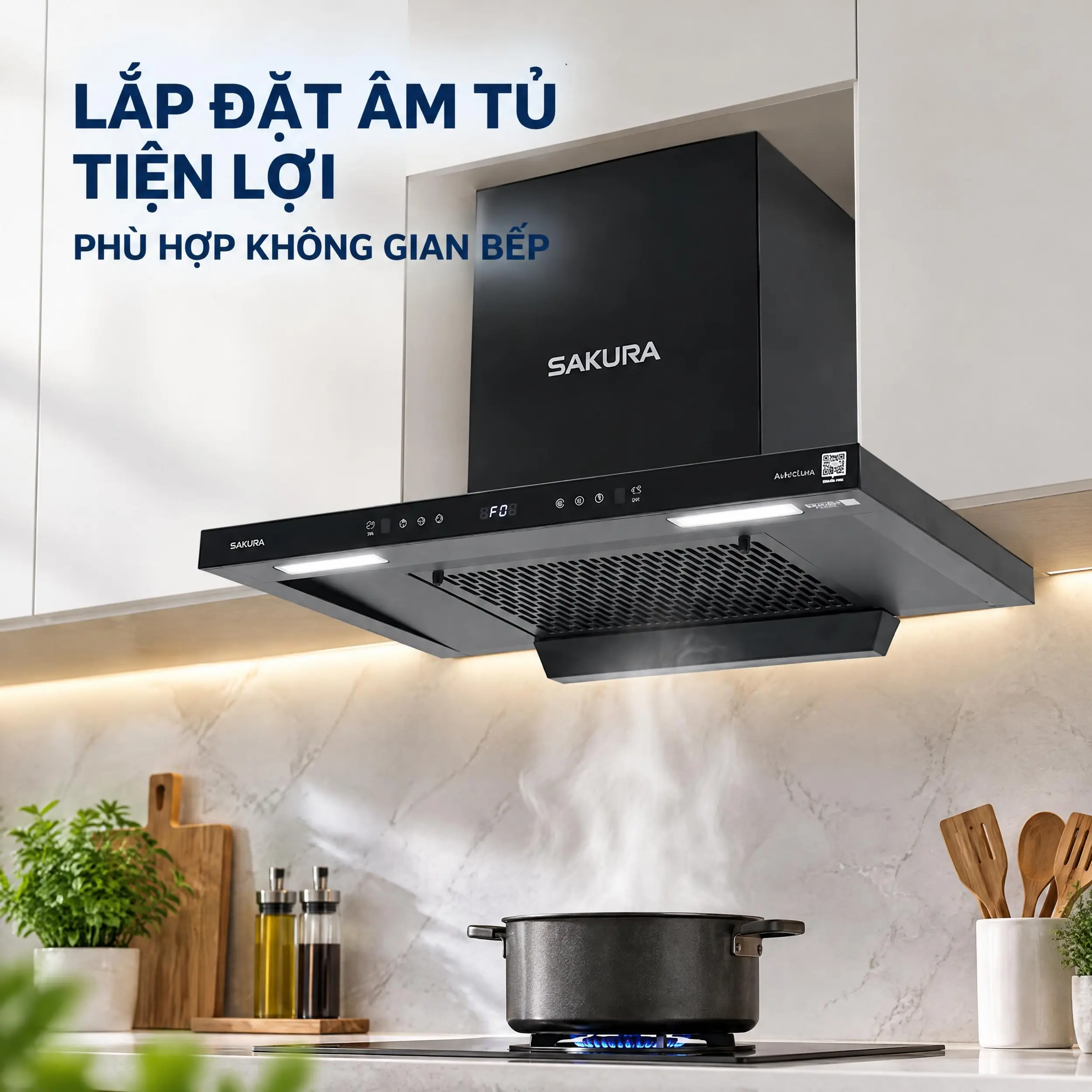 Máy hút mùi âm tủ Sakura R-D65B Màu Đen