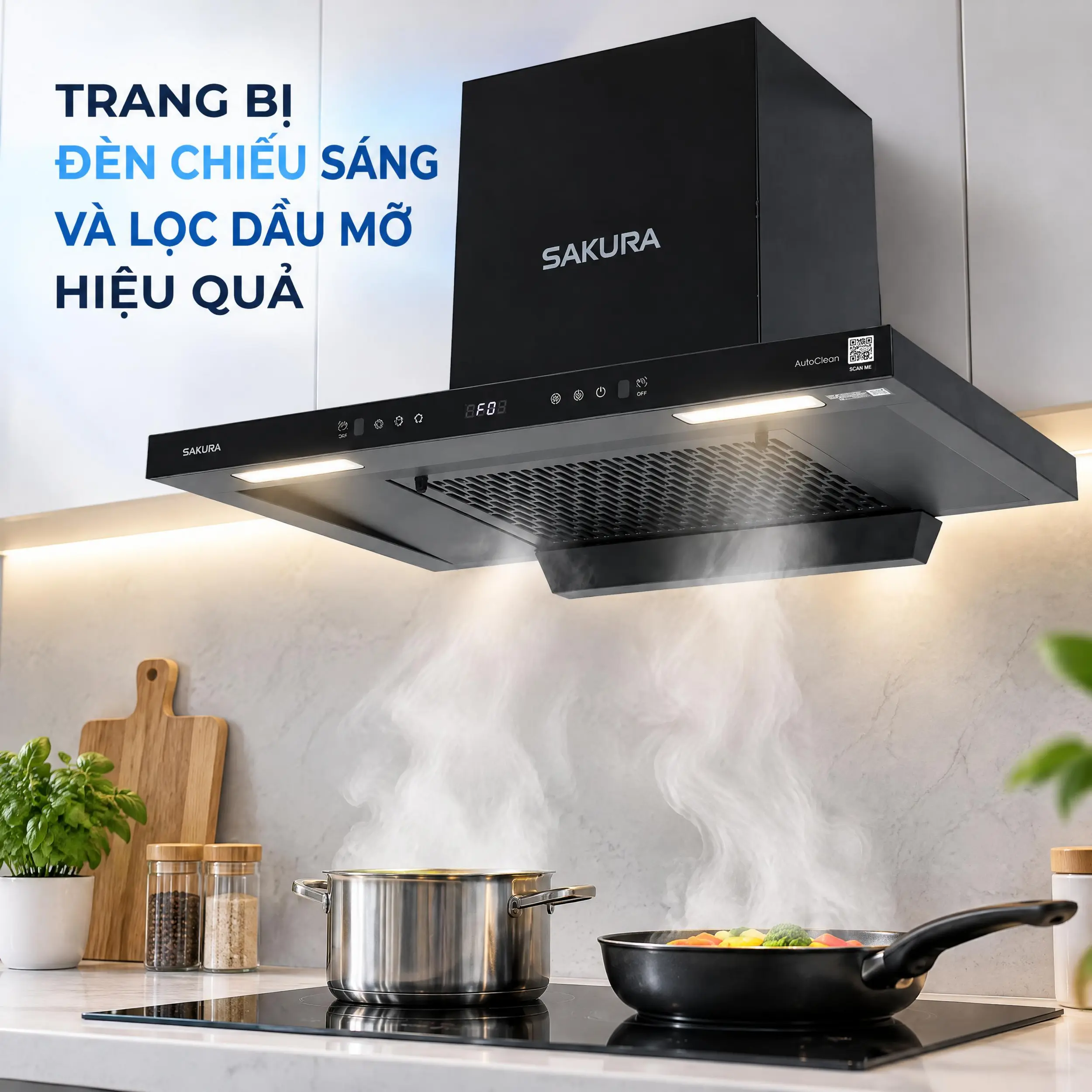 Máy hút mùi âm tủ Sakura R-D65B Màu Đen