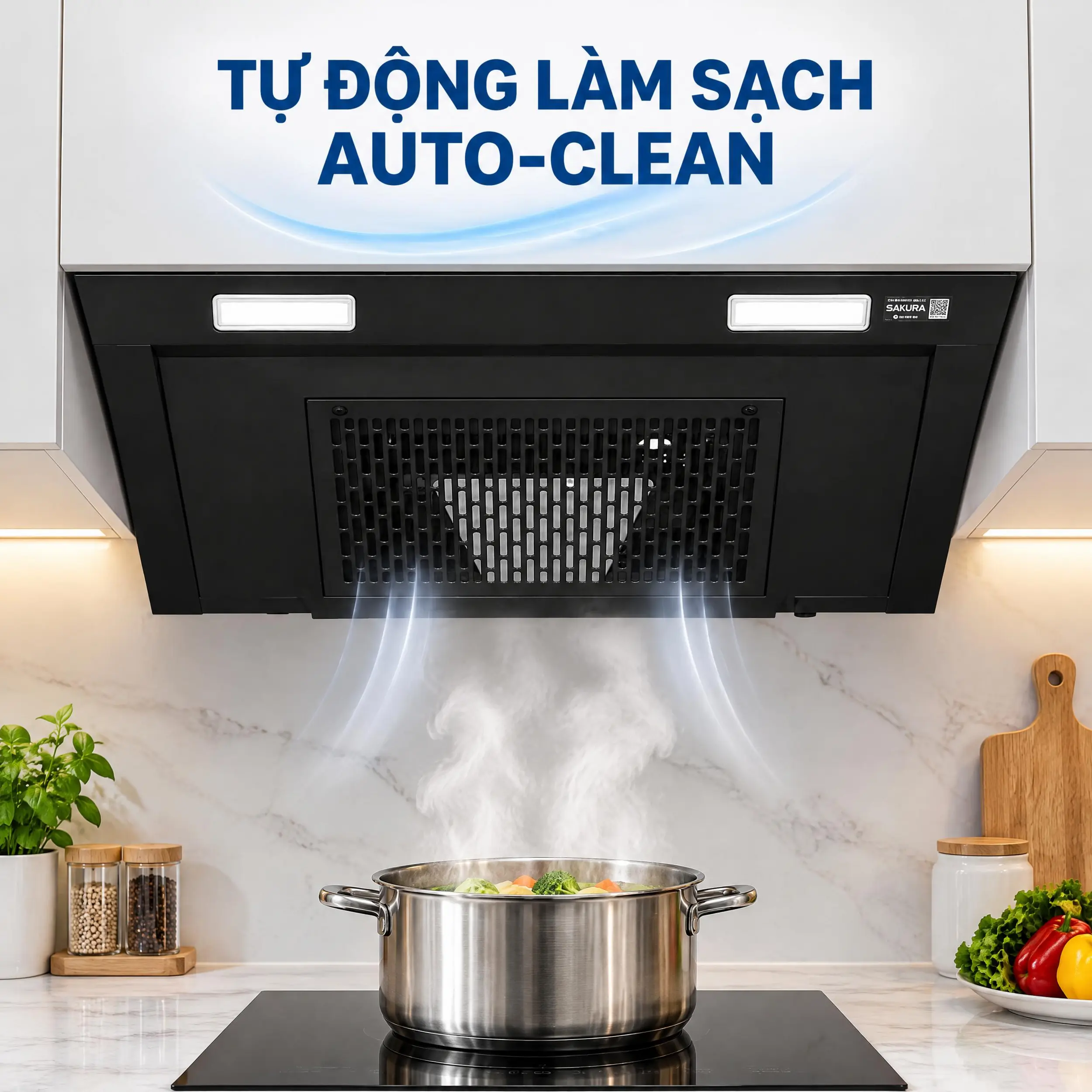Máy hút mùi âm tủ Sakura R-D65B Màu Đen