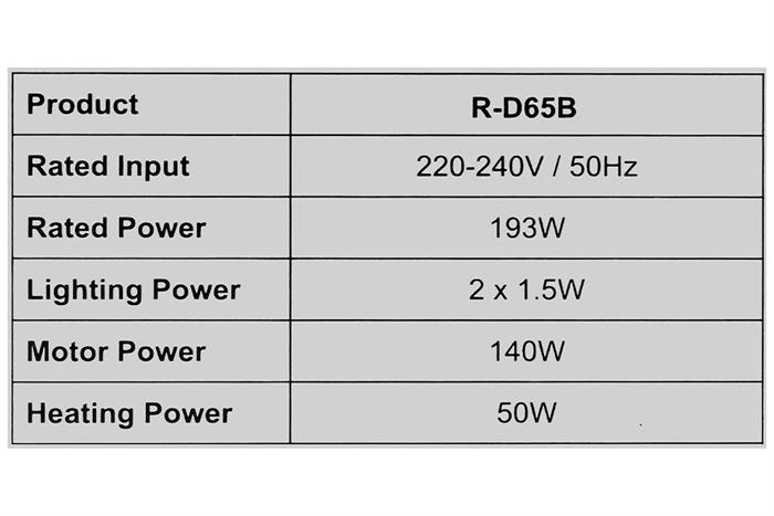 Máy hút mùi âm tủ Sakura R-D65B Màu Đen