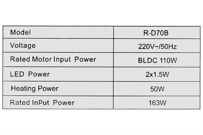 Máy hút mùi âm tủ Sakura R-D70B Màu Đen