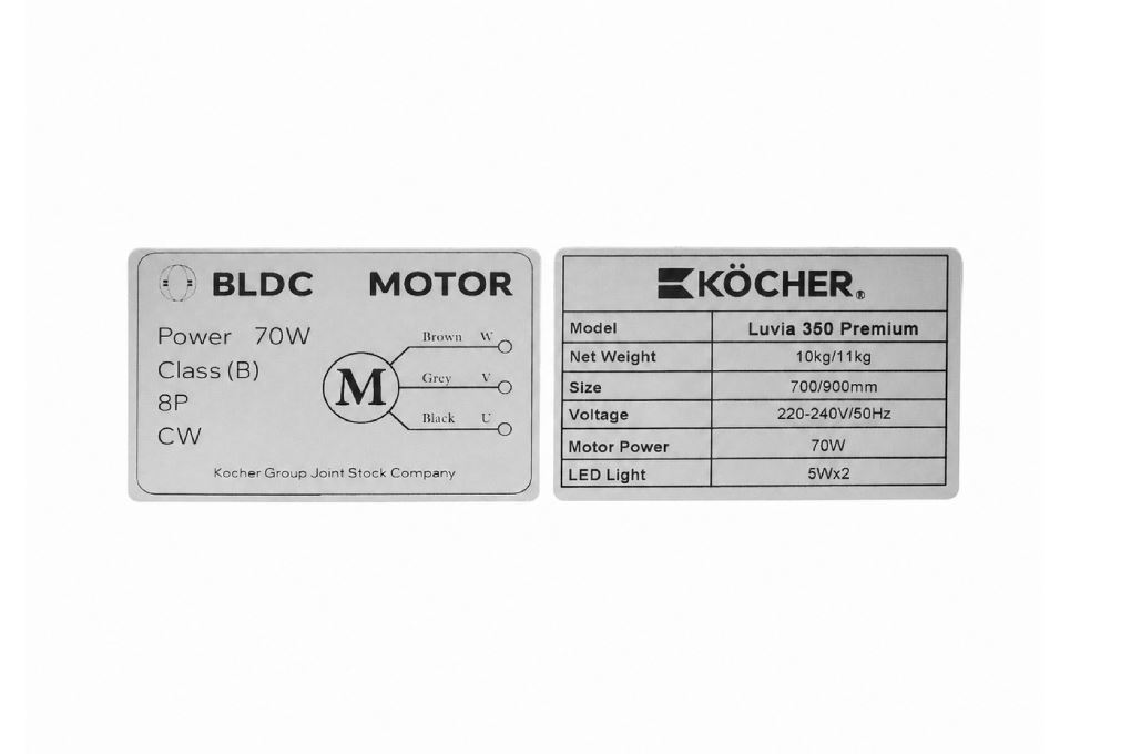 Máy hút mùi áp tường Kocher 350 PREMIUM 70cm