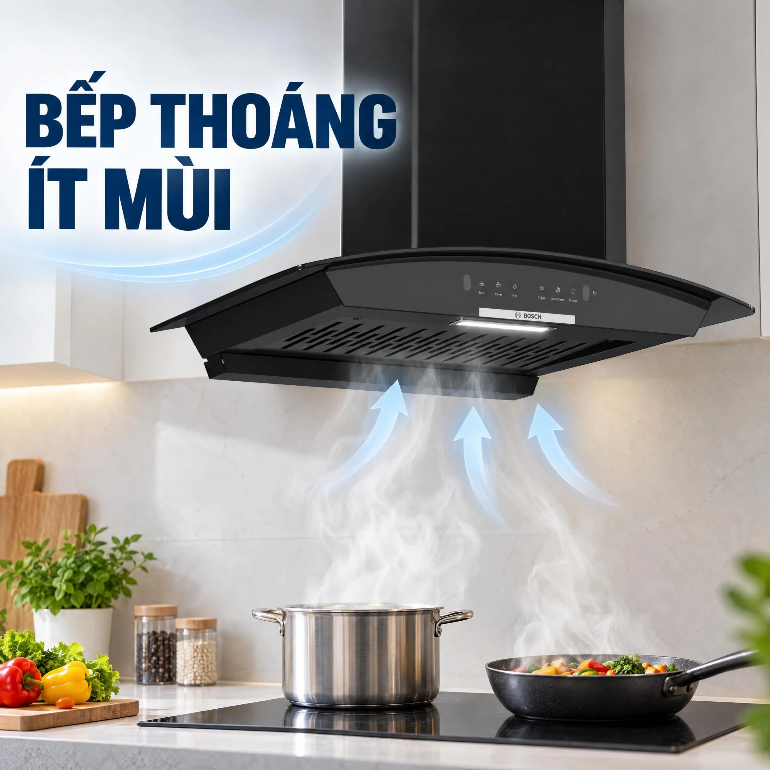 Máy hút mùi kính cong Bosch DWA68IJ60I