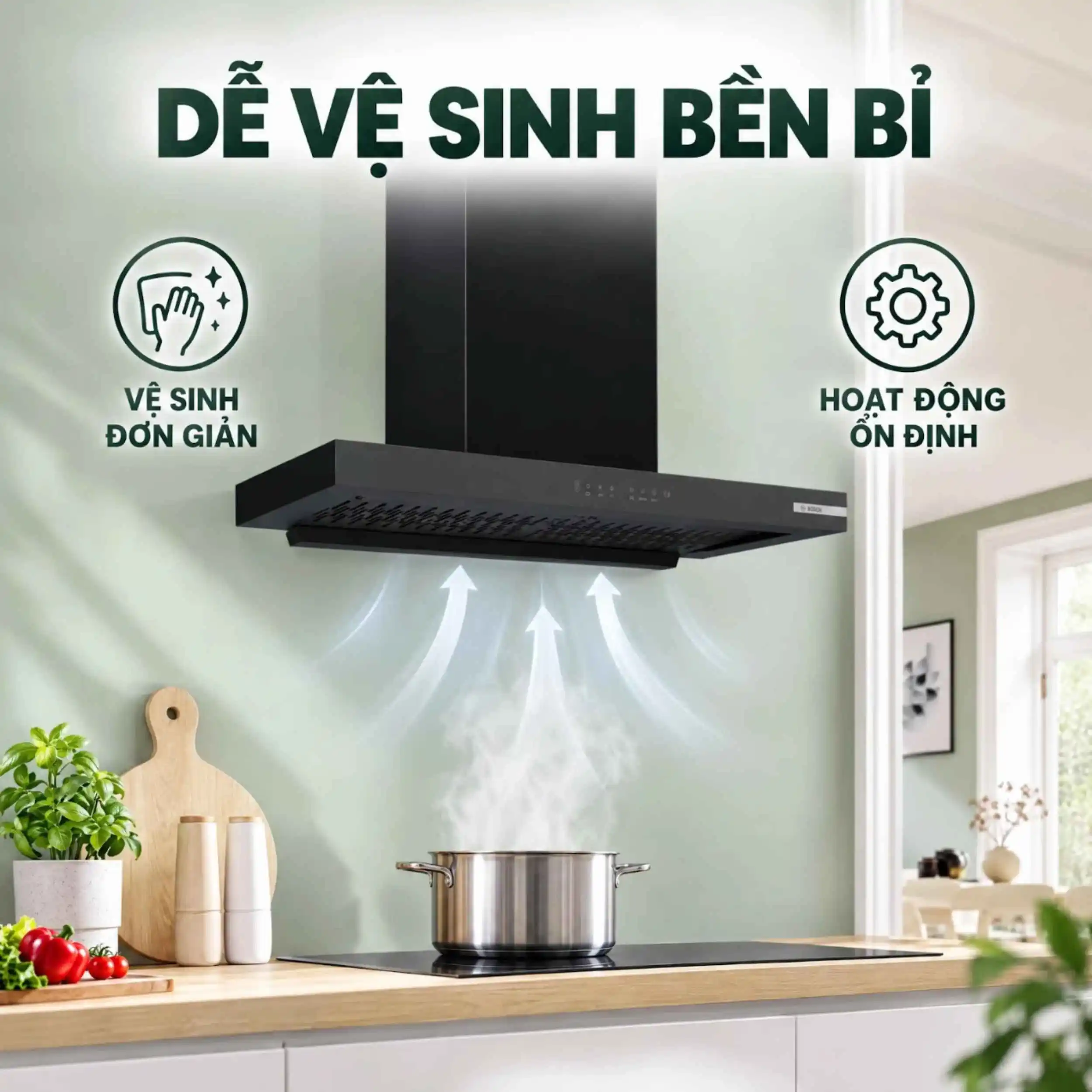 Máy hút mùi áp tường Bosch DWB98IJ60I