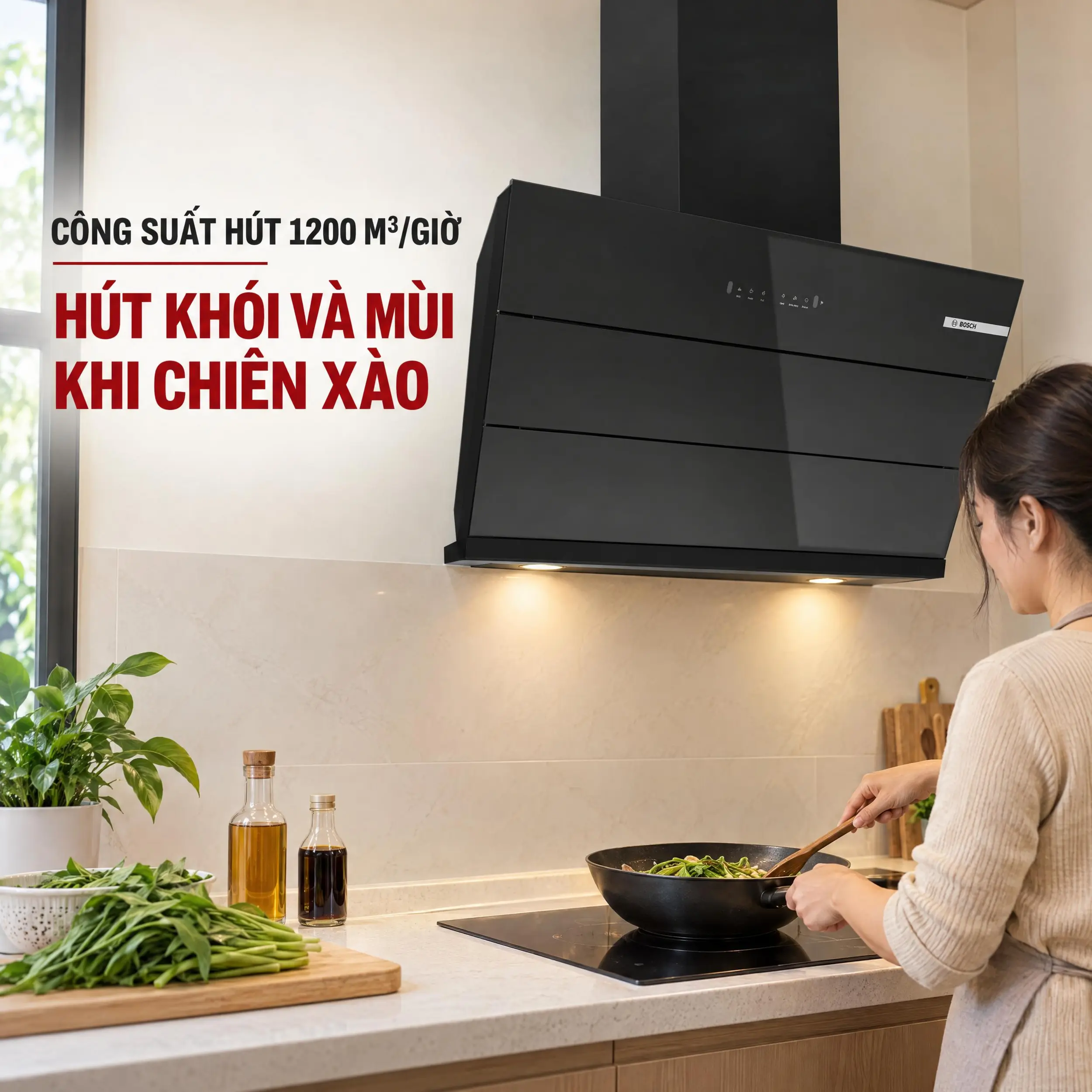 Máy hút mùi kính vát Bosch DWK98IJ60I