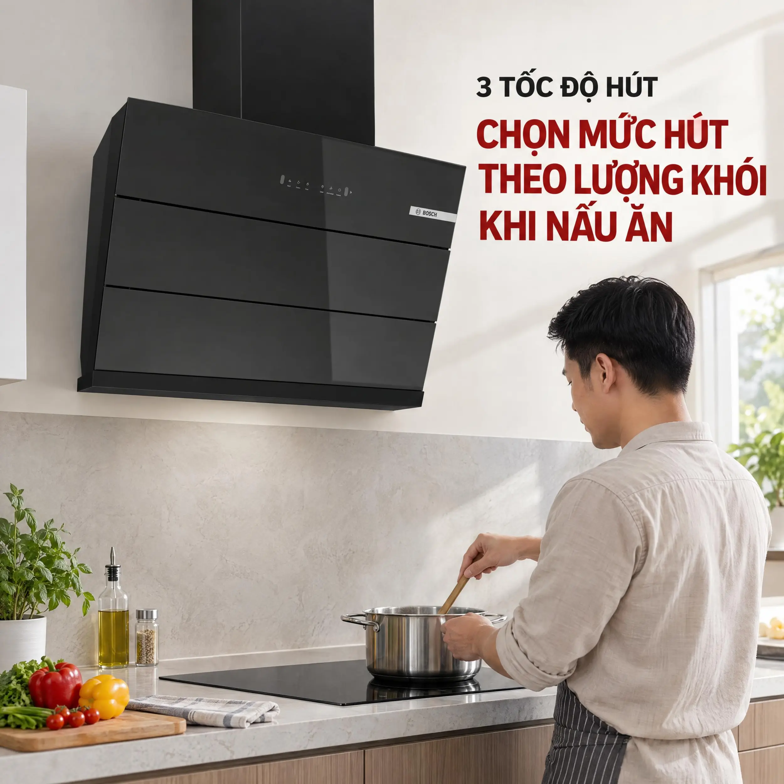 Máy hút mùi kính vát Bosch DWK98IJ60I