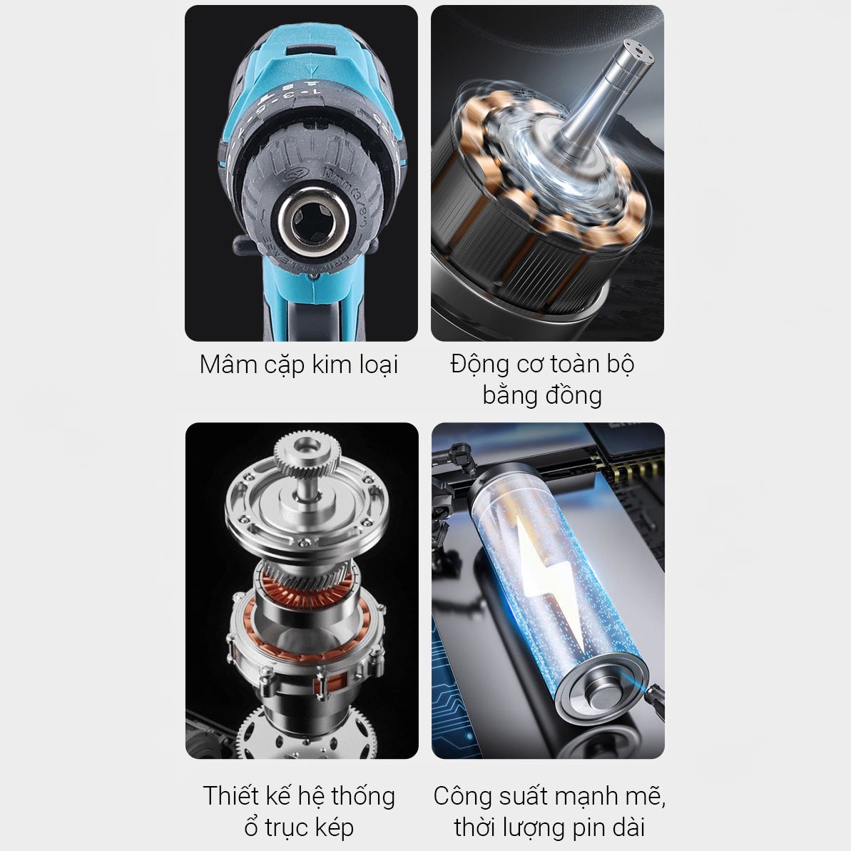 Máy khoan búa cầm tay LiHuang LH01 21V Màu Xanh Da Trời