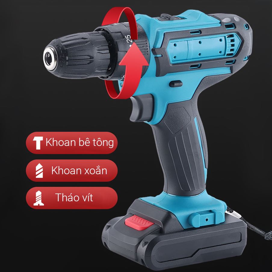 Máy khoan búa cầm tay LiHuang LH01 21V Màu Xanh Da Trời