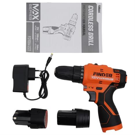 Máy khoan pin Finder FD10041222 12V Màu Đen - Cam