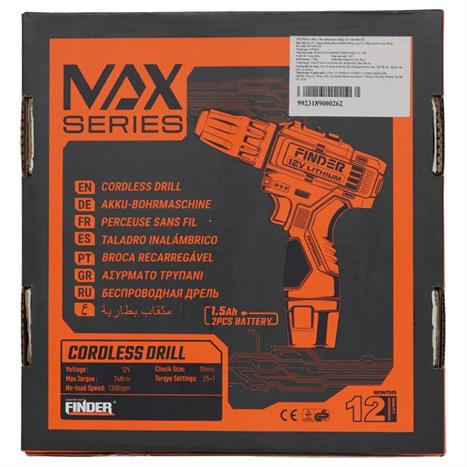Máy khoan pin Finder FD10041222 12V Màu Đen - Cam