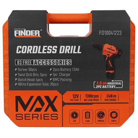 Máy khoan pin Finder FD10041223 12V Màu Đen - Cam