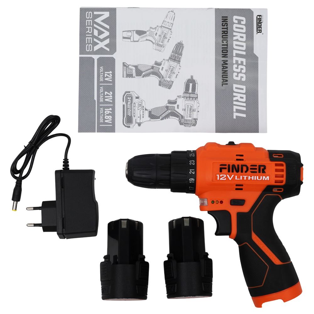 Máy khoan pin Finder FD10041223 12V Màu Đen - Cam