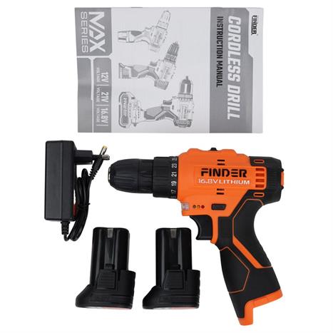 Máy khoan pin Finder FD10041621 16.8V Màu Đen - Cam