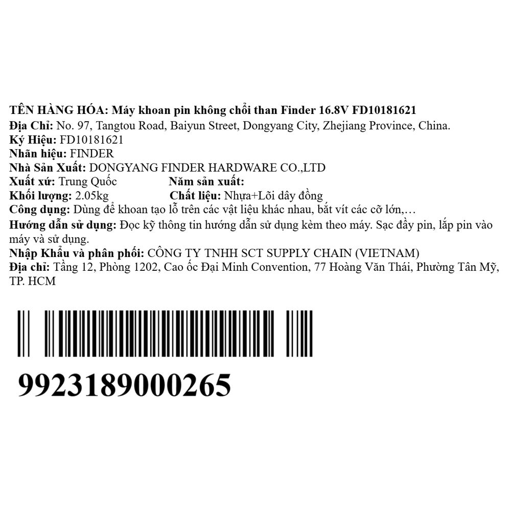 Máy khoan pin Finder FD10181621 16.8V - 22