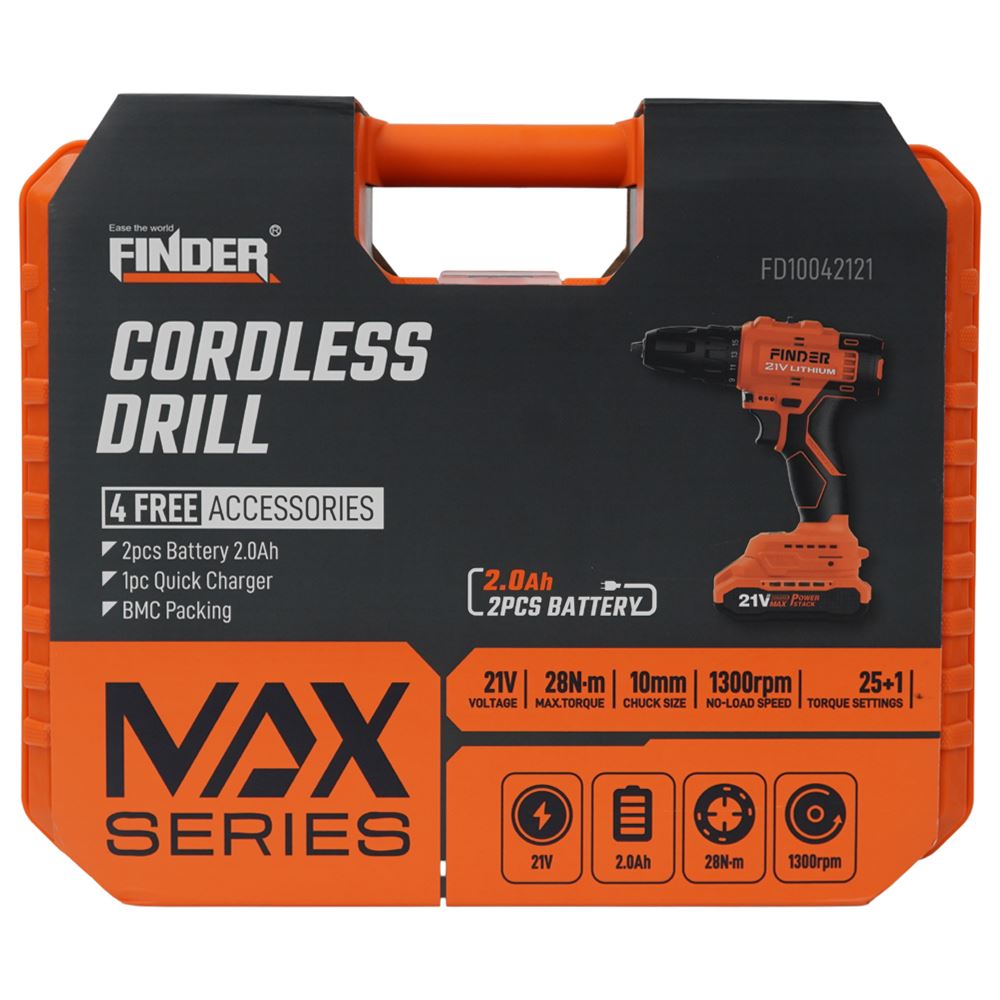 Máy khoan pin Finder FD10042121 21V Màu Đen - Cam