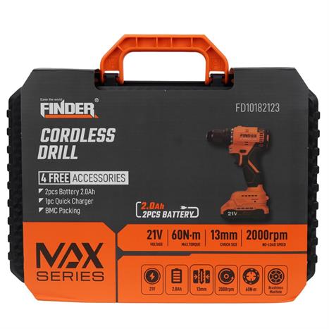 Máy khoan pin Finder FD10182123 21V Màu Đen - Cam
