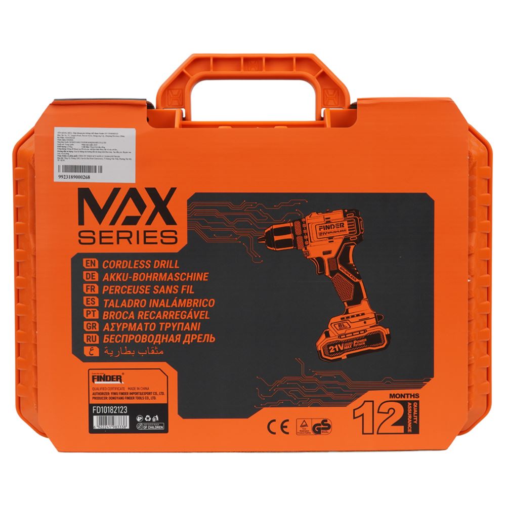 Máy khoan pin Finder FD10182123 21V Màu Đen - Cam