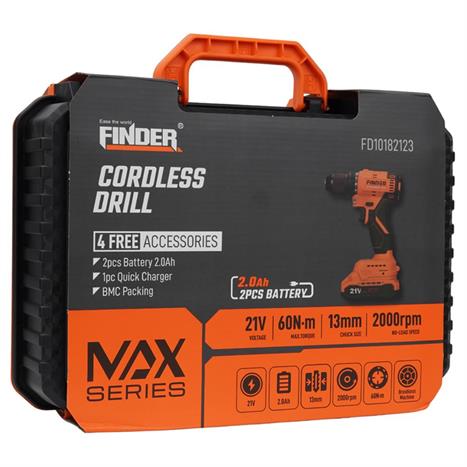 Máy khoan pin Finder FD10182123 21V Màu Đen - Cam