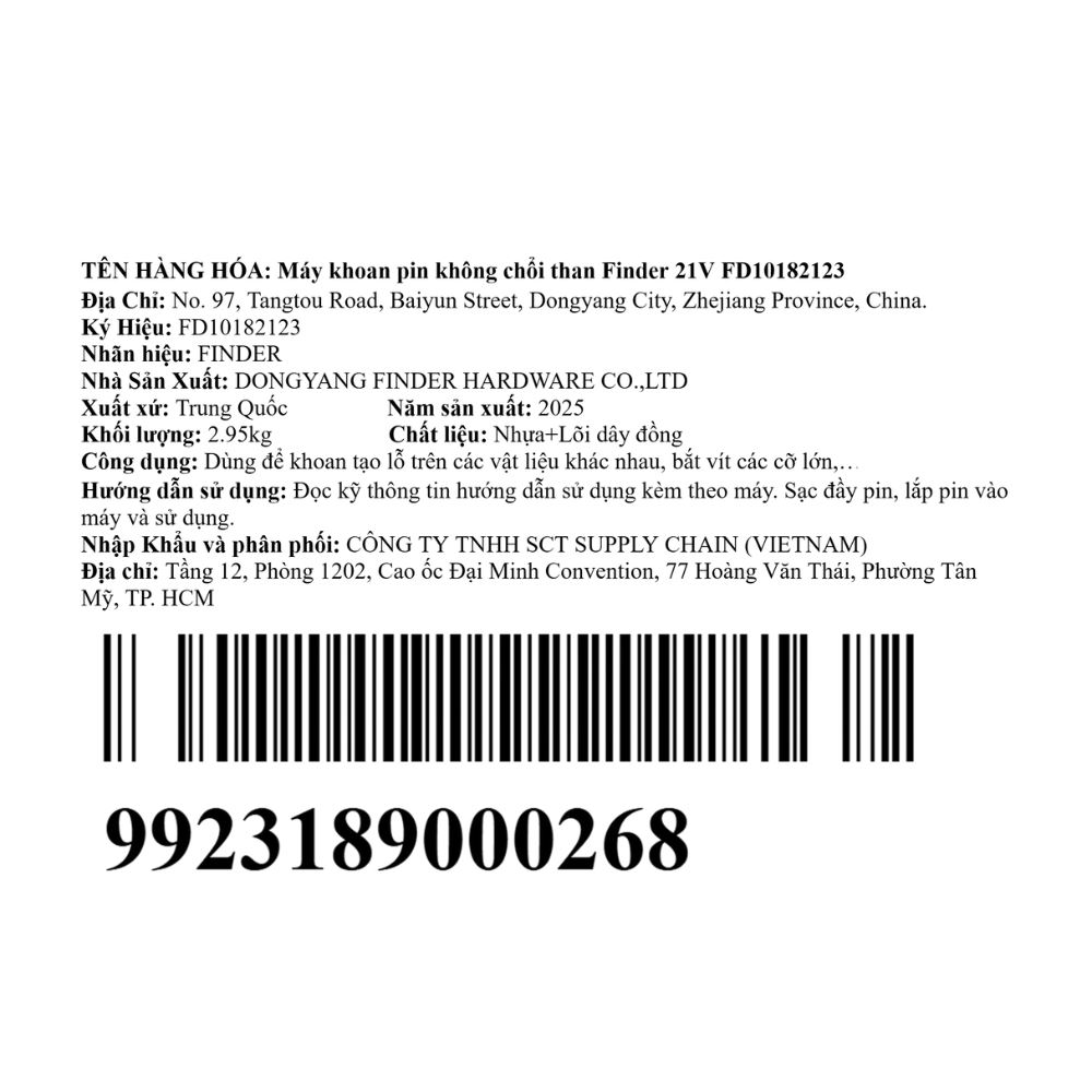 Máy khoan pin Finder FD10182123 21V Màu Đen - Cam