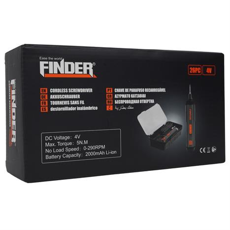Máy vặn vít pin Finder 197372 4V Màu Đen