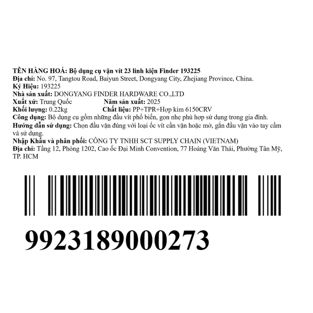 Bộ vặn vít 23 món Finder 193225 Màu Đen - Cam