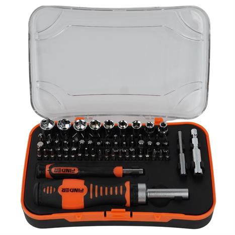Bộ dụng cụ vặn vít 65 món Finder 193219 Màu Đen - Cam