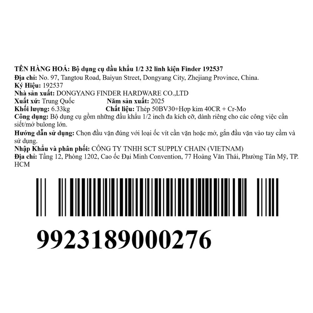 Bộ dụng cụ đầu khẩu 1/2 32 món Finder 192537 Màu Đen - Cam