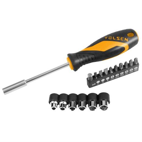 Bộ tua vít 5-10 mm Tolsen 20045 (17 chi tiết) Màu Đen - Vàng