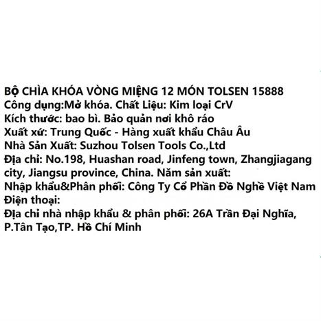 Bộ cờ lê Tolsen 15888 Màu Đen - Vàng