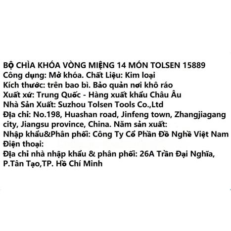 Bộ cờ lê Tolsen 15889 Màu Đen - Vàng