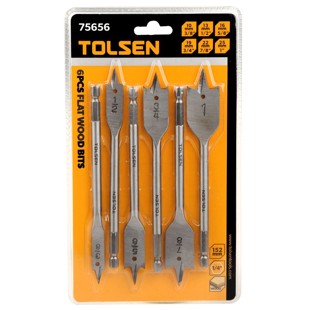 Bộ mũi khoan gỗ Tolsen 75656 Màu Đen - Vàng