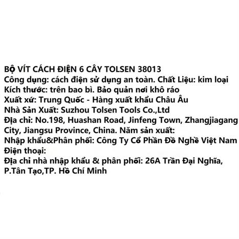 Bộ tua vít Tolsen 38013 (6 chi tiết)