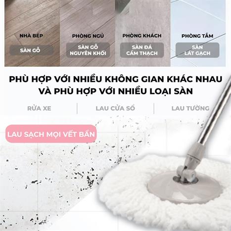 Bộ lau nhà Tanaka M011M Màu Hồng