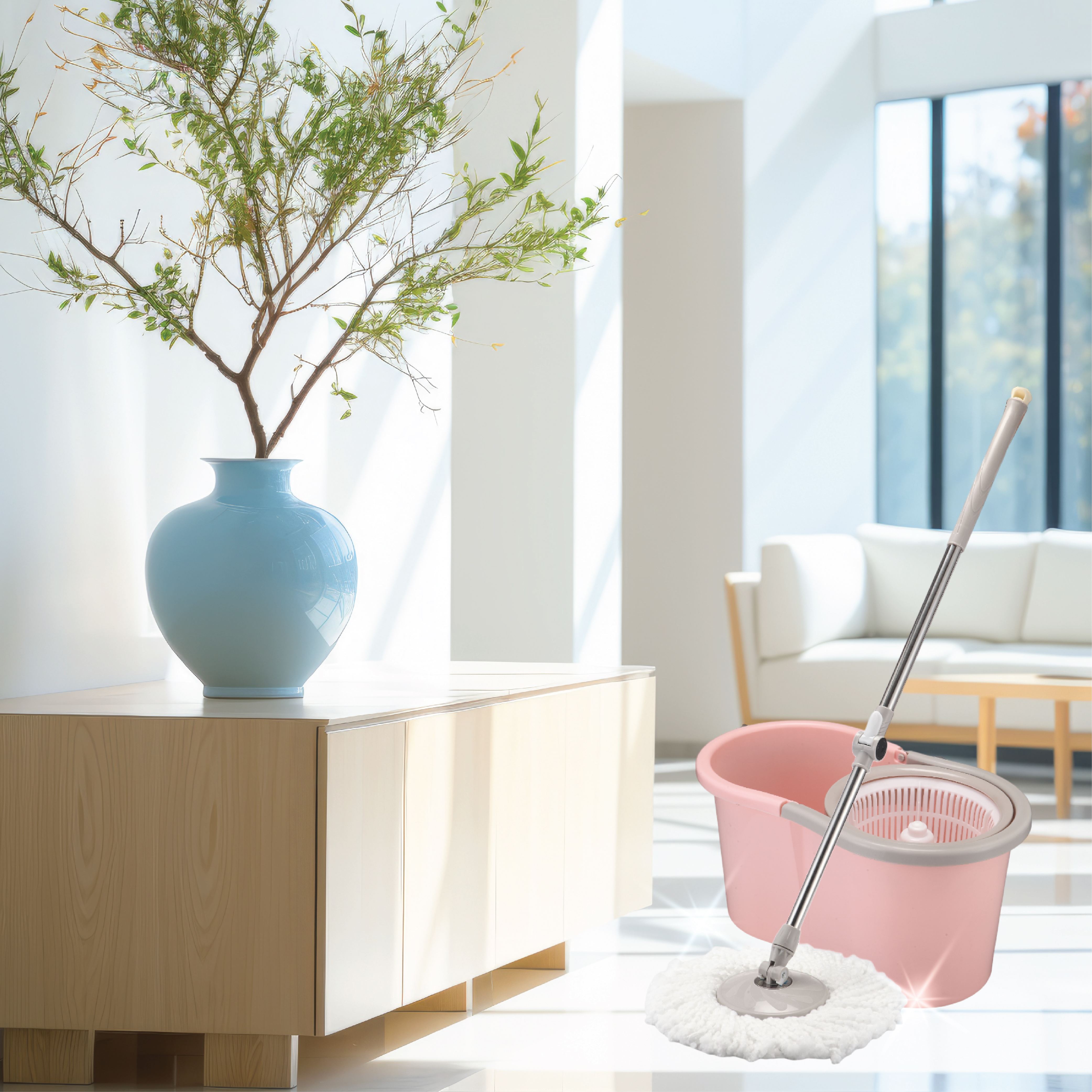 Bộ lau nhà Tanaka M011M Màu Hồng
