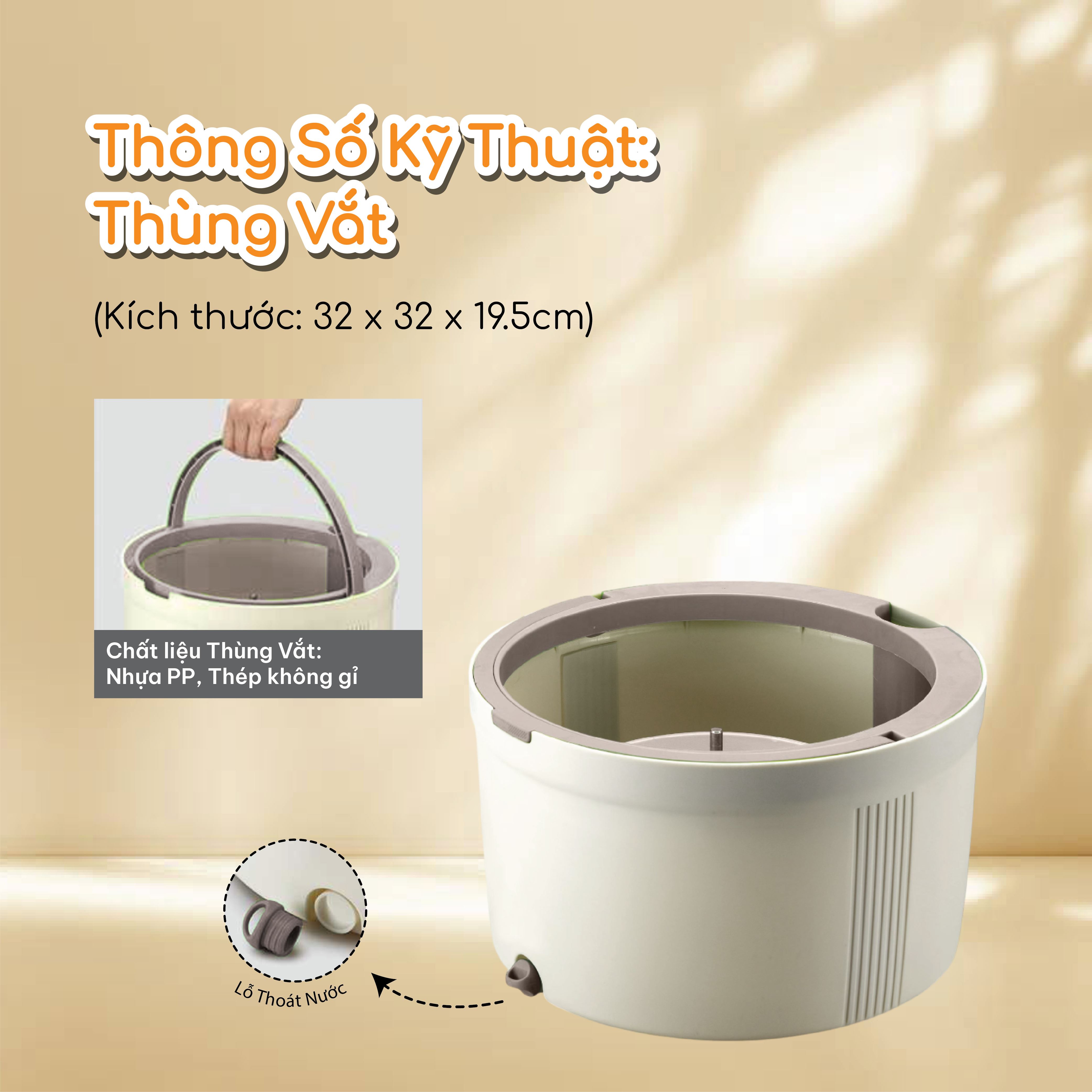 Bộ lau nhà Tanaka M047 Màu Màu be