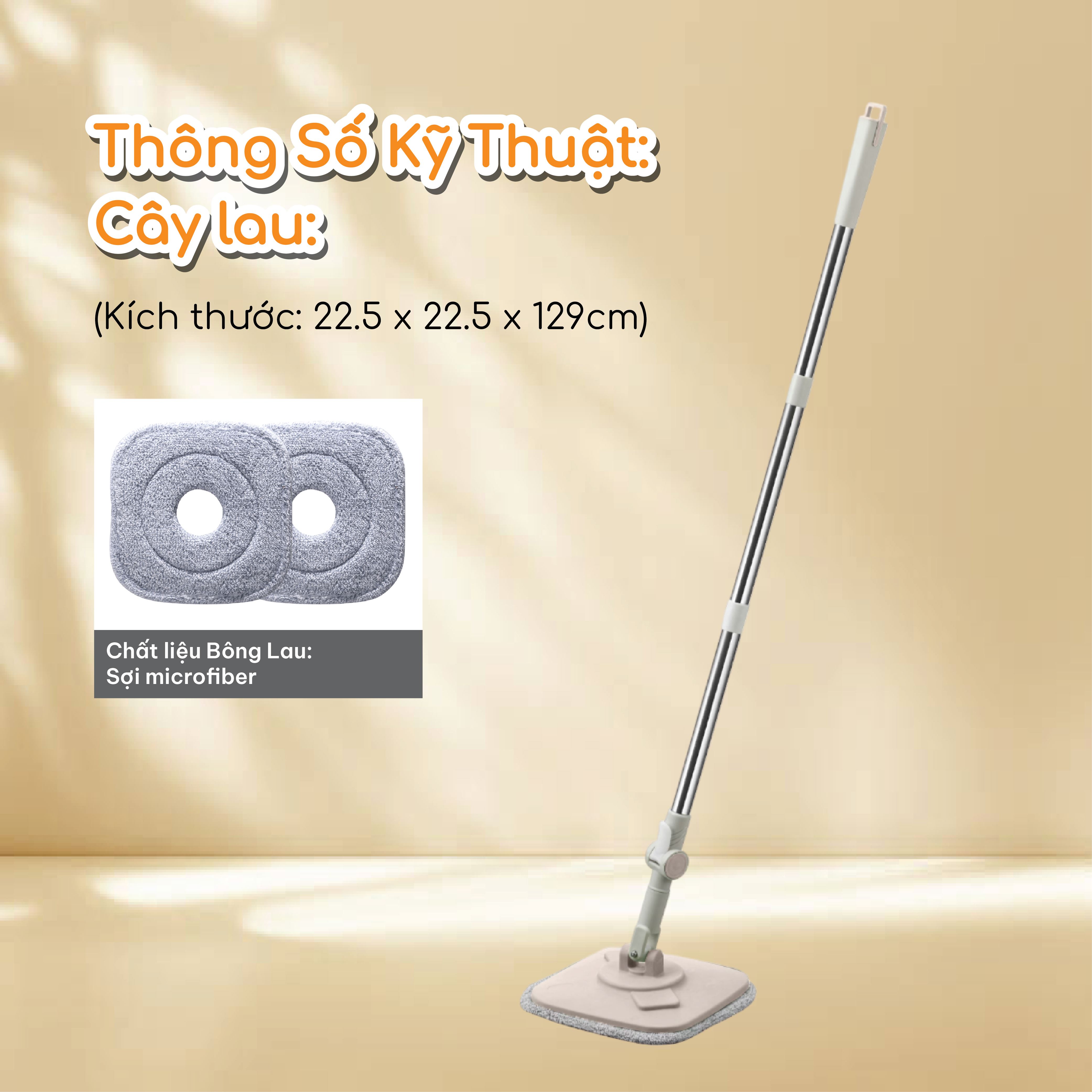 Bộ lau nhà Tanaka M047 Màu Màu be