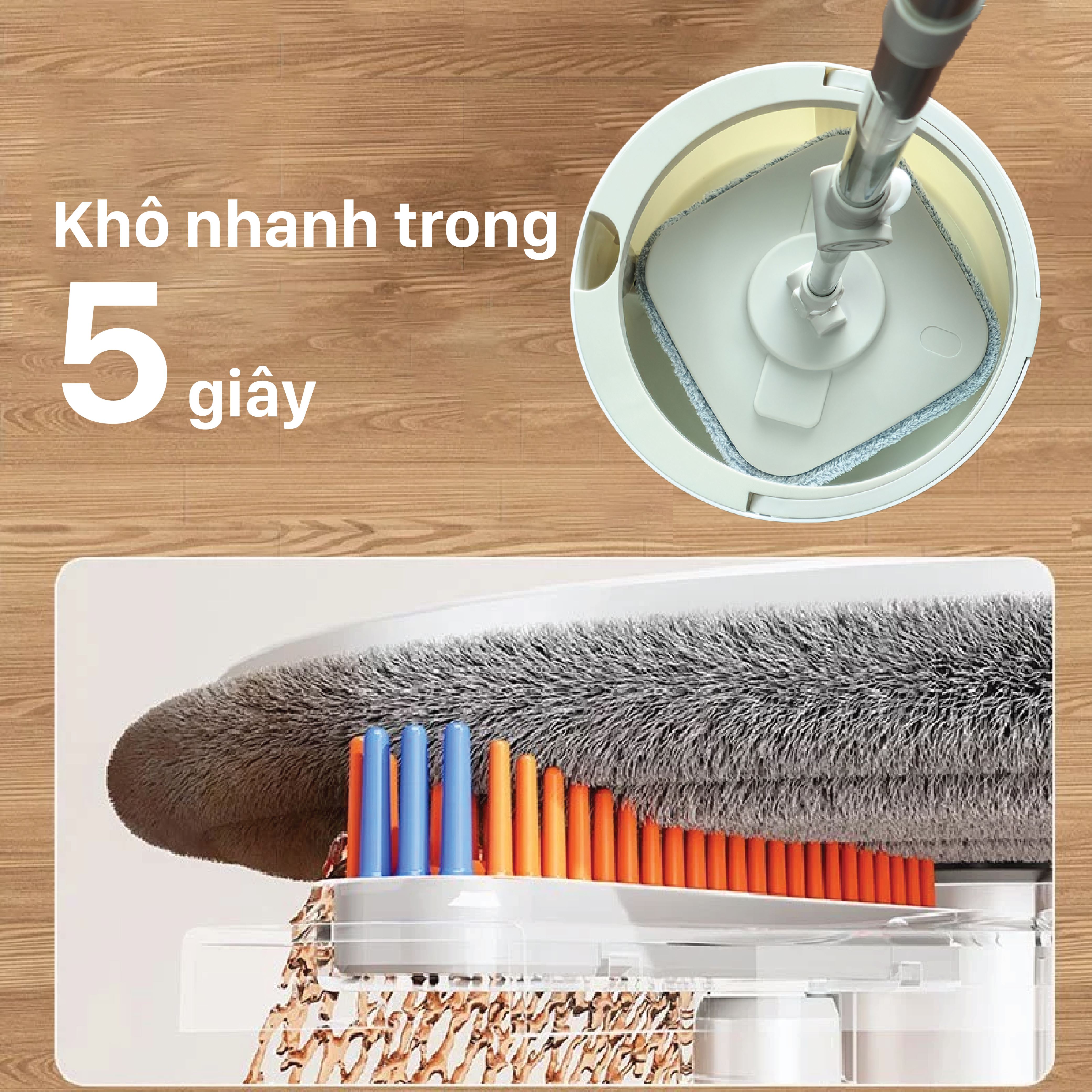 Bộ lau nhà Tanaka M047 Màu Màu be
