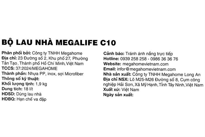 Bộ lau nhà 360 Delites MH-C10 Màu Xám nhạt