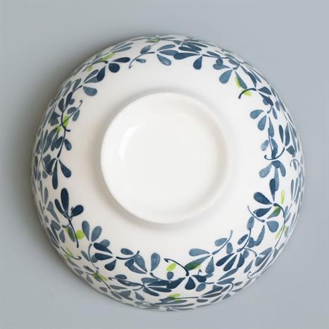 Bát ăn cơm sứ 11.4 cm GAIA INDIGO FLORAL Màu Trắng