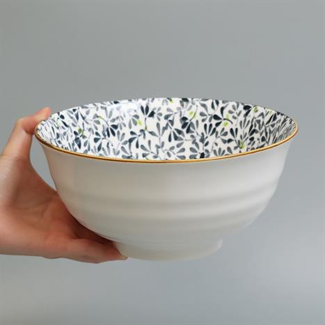 Bát canh sứ 20.6 cm GAIA INDIGO FLORAL Màu Trắng