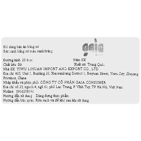 Bát canh sứ 20.6 cm GAIA INDIGO FLORAL Màu Trắng