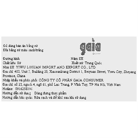 Đĩa sứ 20.3 cm GAIA INDIGO FLORAL D20.3cm Màu Trắng