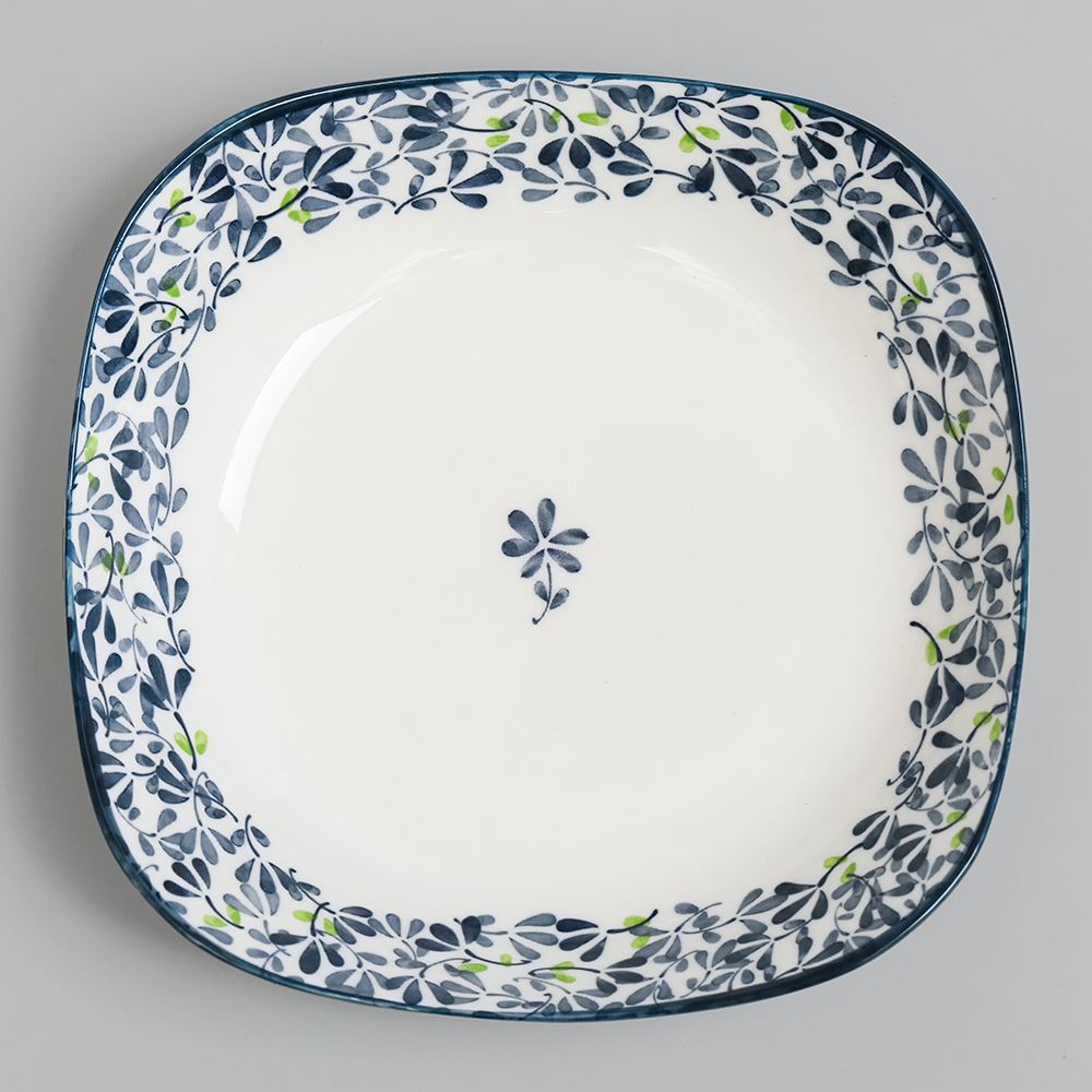 Đĩa sứ 19.6cm GAIA INDIGO FLORAL Màu Trắng