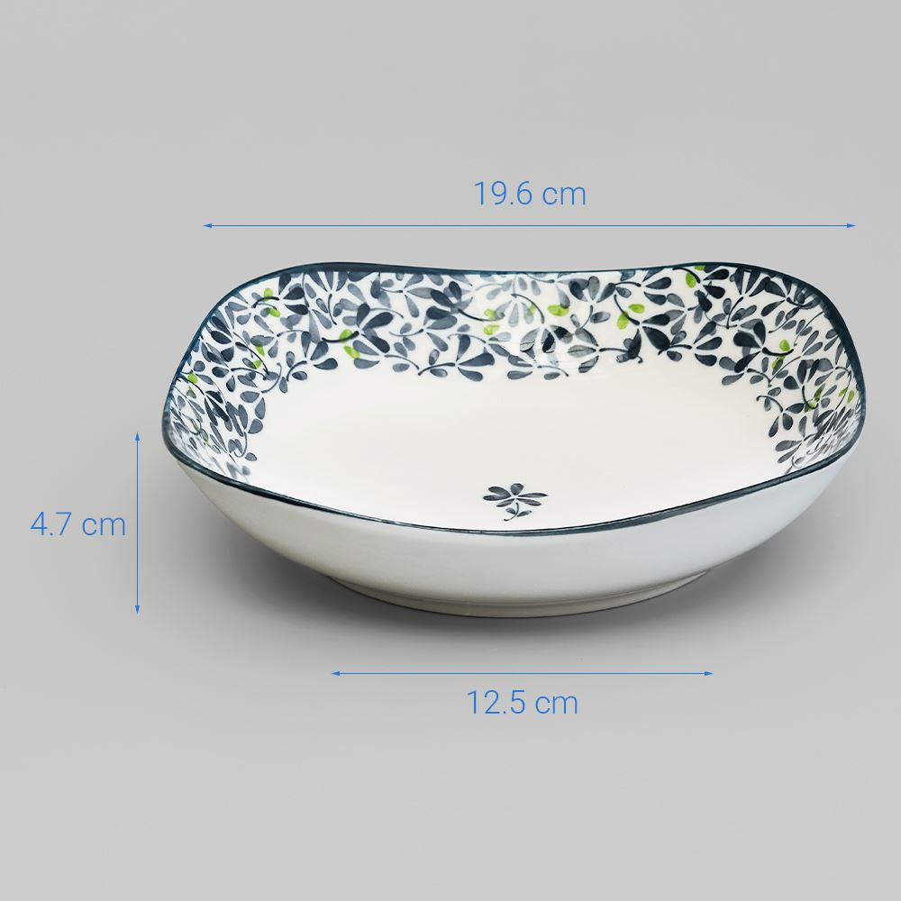 Đĩa sứ 19.6cm GAIA INDIGO FLORAL Màu Trắng