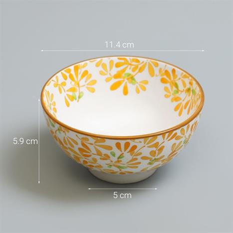 Bát ăn cơm sứ 11.4 cm GAIA AMBER FLORAL Màu Trắng