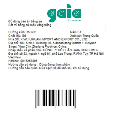 Bát mì sứ 15.2 cm GAIA AMBER FLORAL Màu Trắng