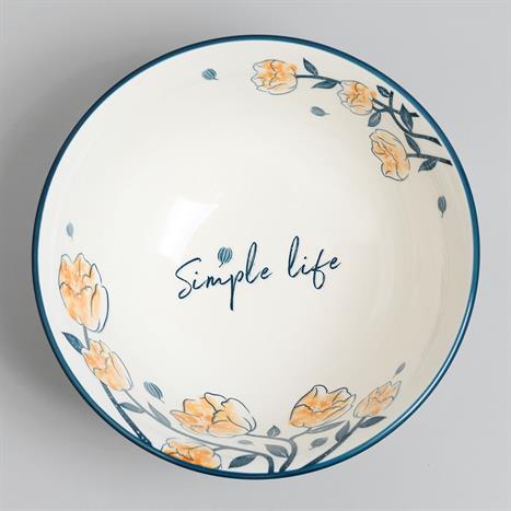 Bát canh sứ 20.3 cm GAIA ELEGANT FLORAL Màu Trắng