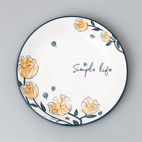 Đĩa sứ 20.3 cm GAIA ELEGANT FLORAL D20.3cm Màu Trắng